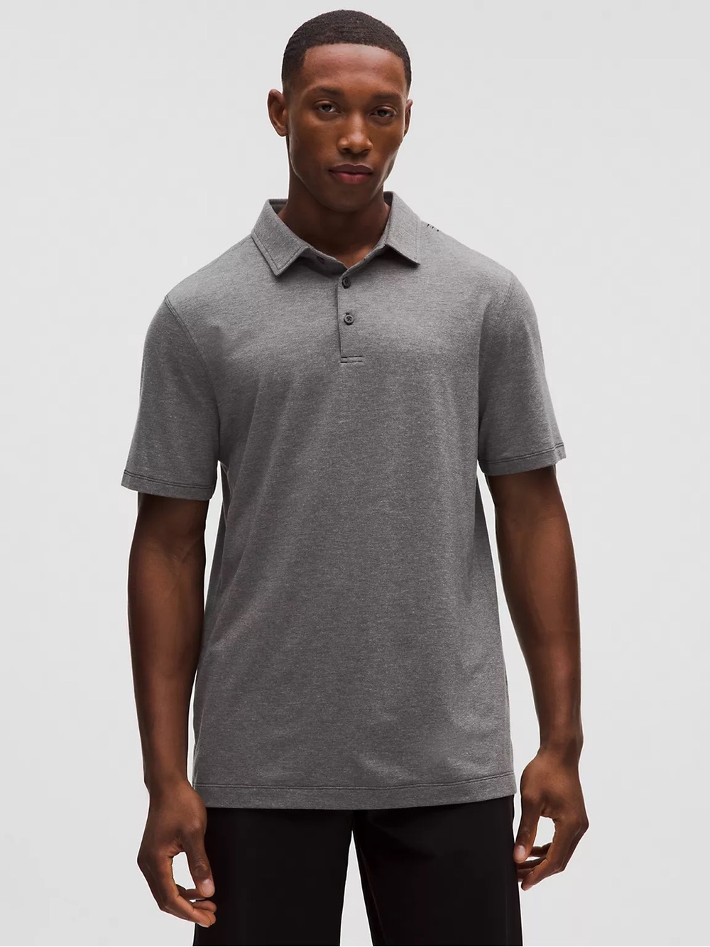 Lululemon Men’s Evolution Short-Sleeve Polo Shirt in Heathered Black 2XL Golf